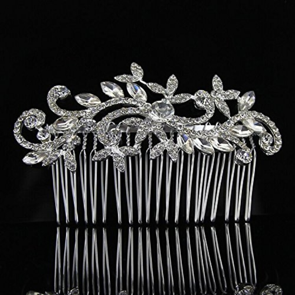 Sunshinesmile Leaf Crystal Bridal Hair Comb